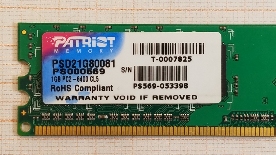 165-481-001 DDR2 DIMM PATRIOT PSD21G80081 #2