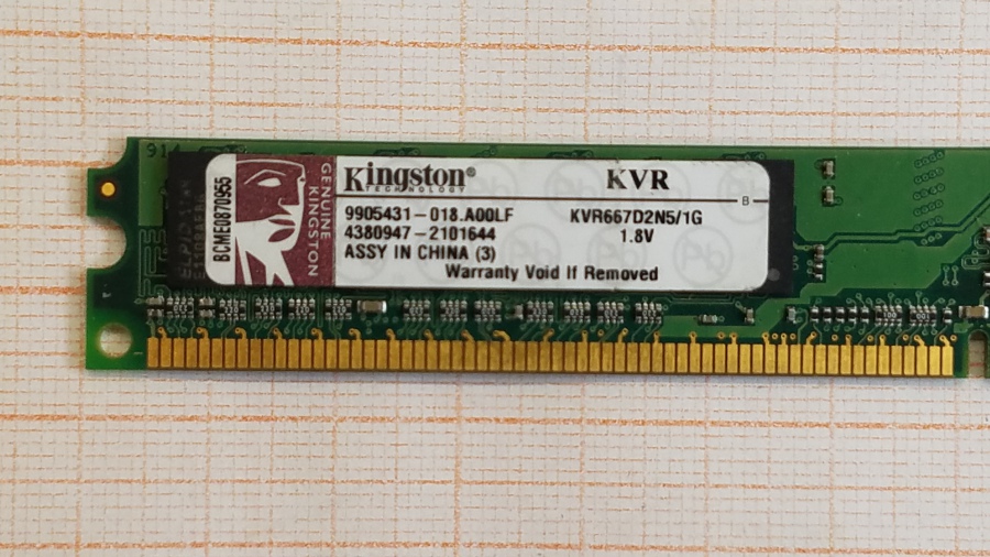 165-484-001 DDR2 DIMM KINGSTON KVR667D2N5/1G #2