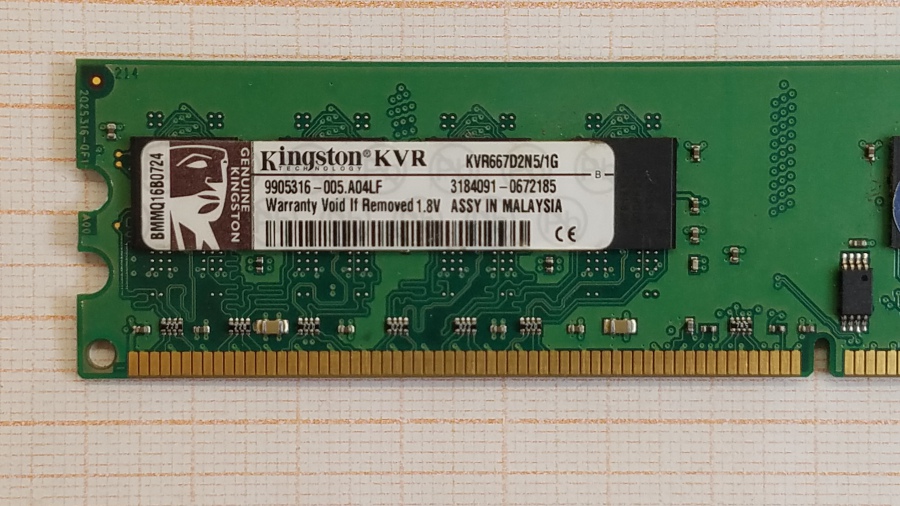 165-488-002 DDR2 DIMM KINGSTON KVR667D2N5/1G #2