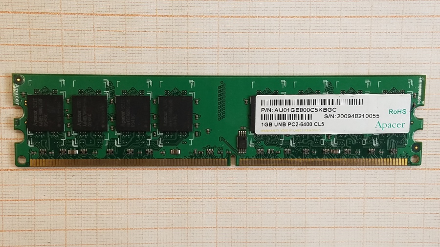 165-489-001 DDR2 DIMM Apacer AU01GE800C5KBGC #1