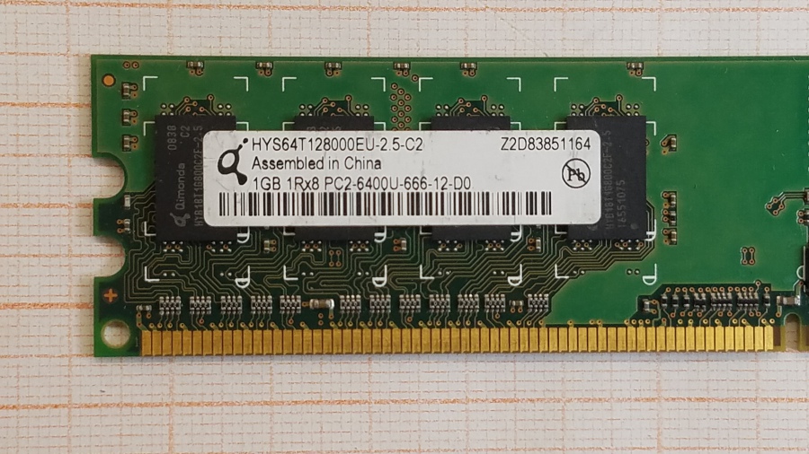 165-490-001 DDR2 DIMM Qimonda HYS64T128000EU-2.5-C2 #2