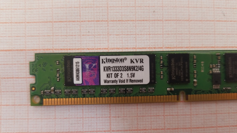 165-498-001 DDR3 1333/1600 DIMM KINGSTON KVR1333D3S8N9K2/4G #2