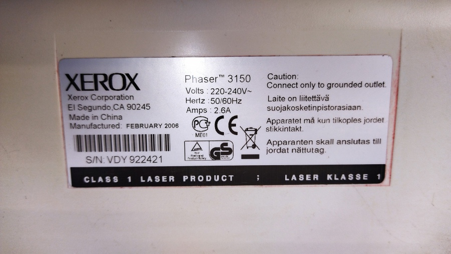 165-061-004 Принтер XEROX Phaser 3150 #14