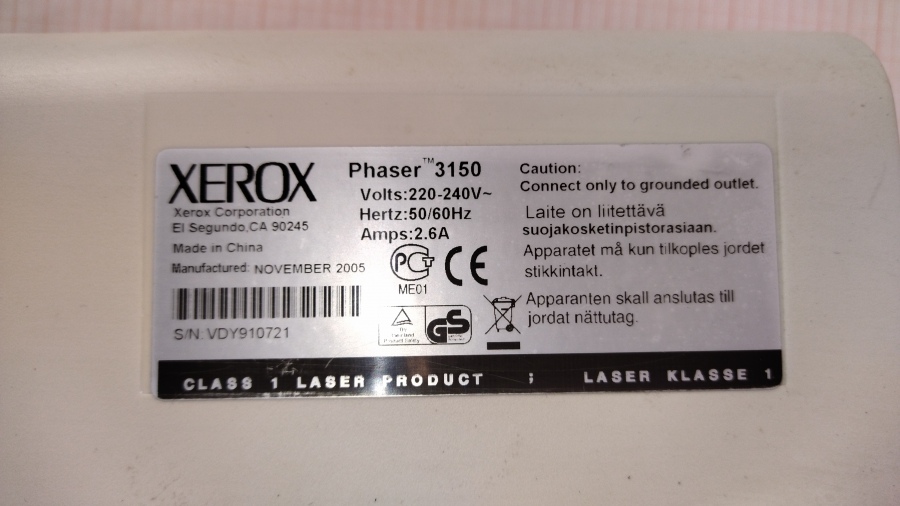 165-061-002 Принтер XEROX Phaser 3150 #17
