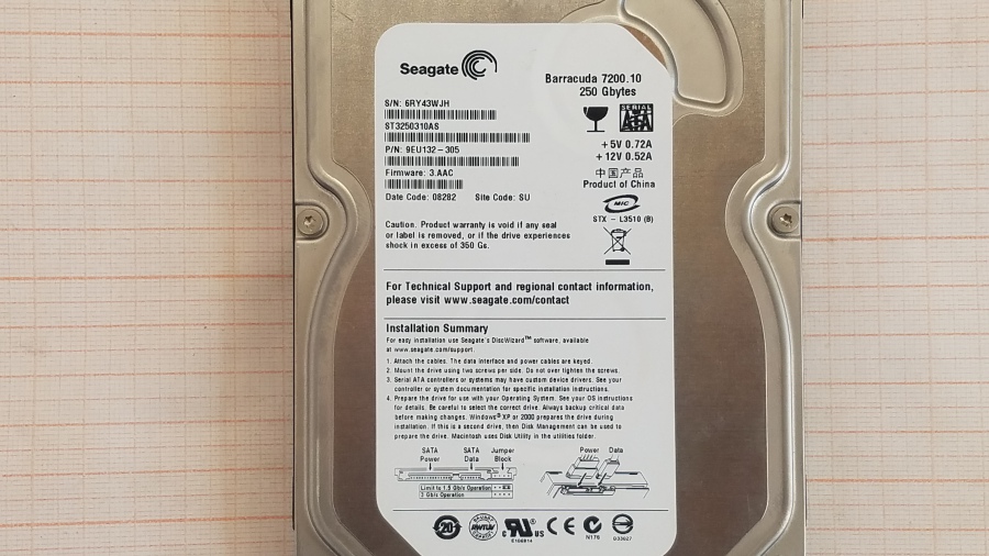 147-066-001 HDD 3.5" SATA SEAGATE Barracuda ST3250310AS #2