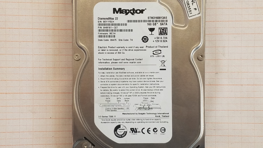 157-026-002 HDD 3.5" SATA MAXTOR STM3160813AS #2