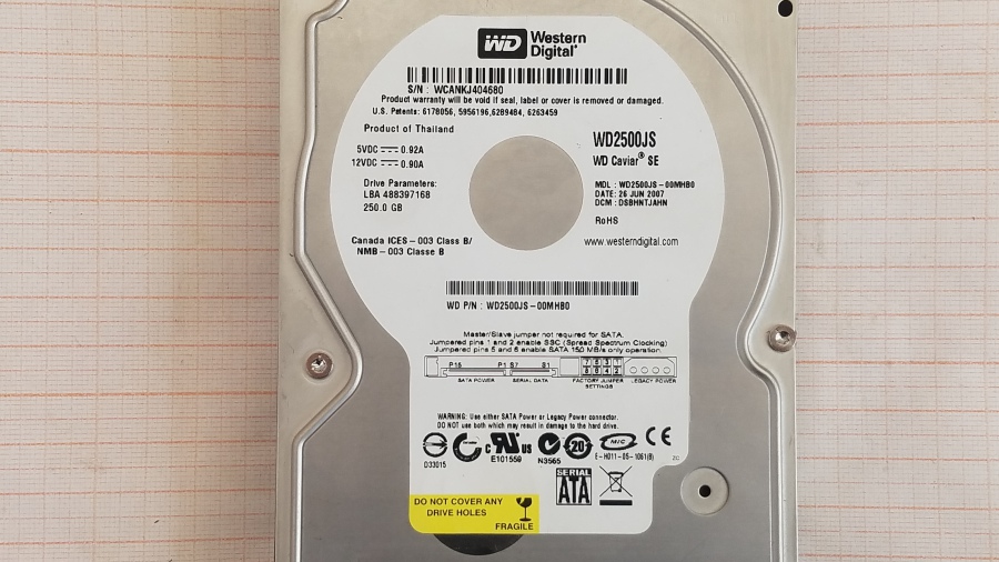 144-024-001 HDD 3.5" SATA Western Digital Caviar SE WD2500JS #2
