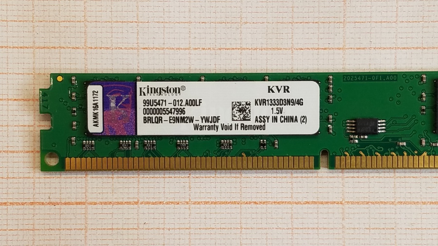 111-166-001 DDR3 1333/1600 DIMM KINGSTON KVR1333D3N9/4G #2