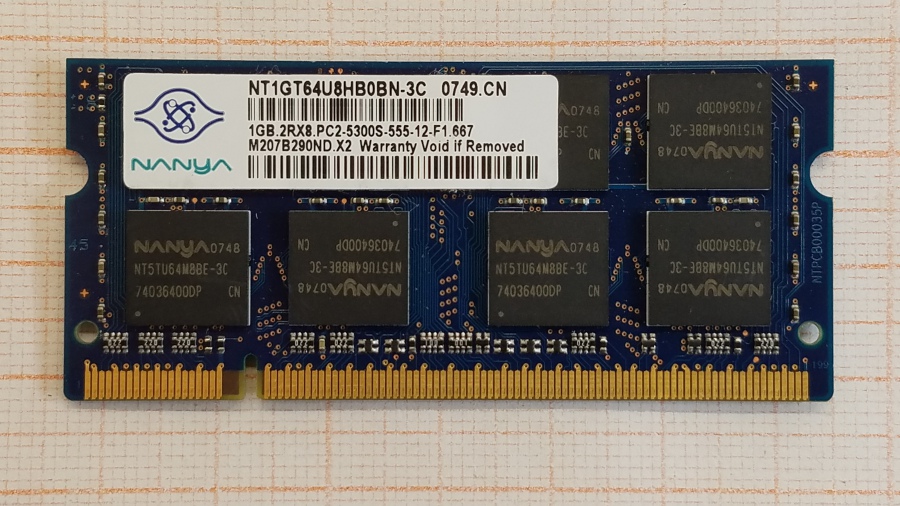 111-169-001 DDR2 SO-DIMM NANYA NT1GT64U8HB0BN-3C #1