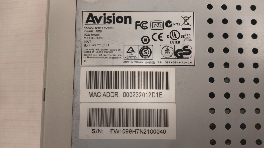 077-178-002 Сканеры Avision NetDeliver @V2500 #14