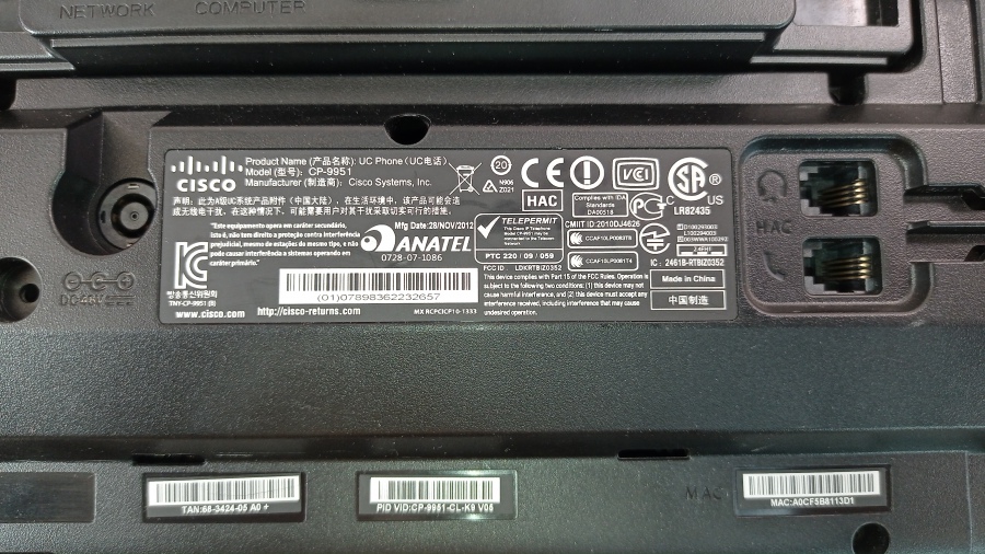 149-289-001 Телефон VoIP CISCO CP-9951 #23