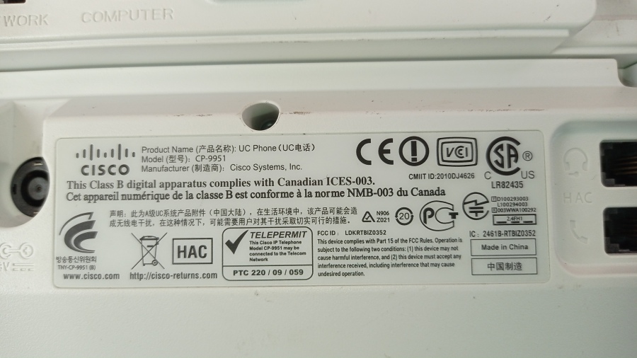 149-291-001 Телефон VoIP CISCO CP-9951-W-K9 #29