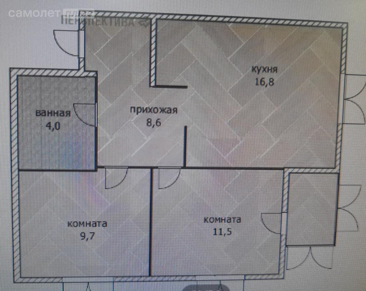 2-комнатная 51.8 м2 в ЖК undefined корпус undefined этаж 10