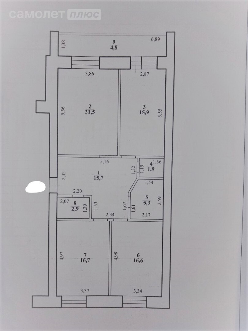 3-комнатная 101.3 м2 в ЖК undefined корпус undefined этаж 6
