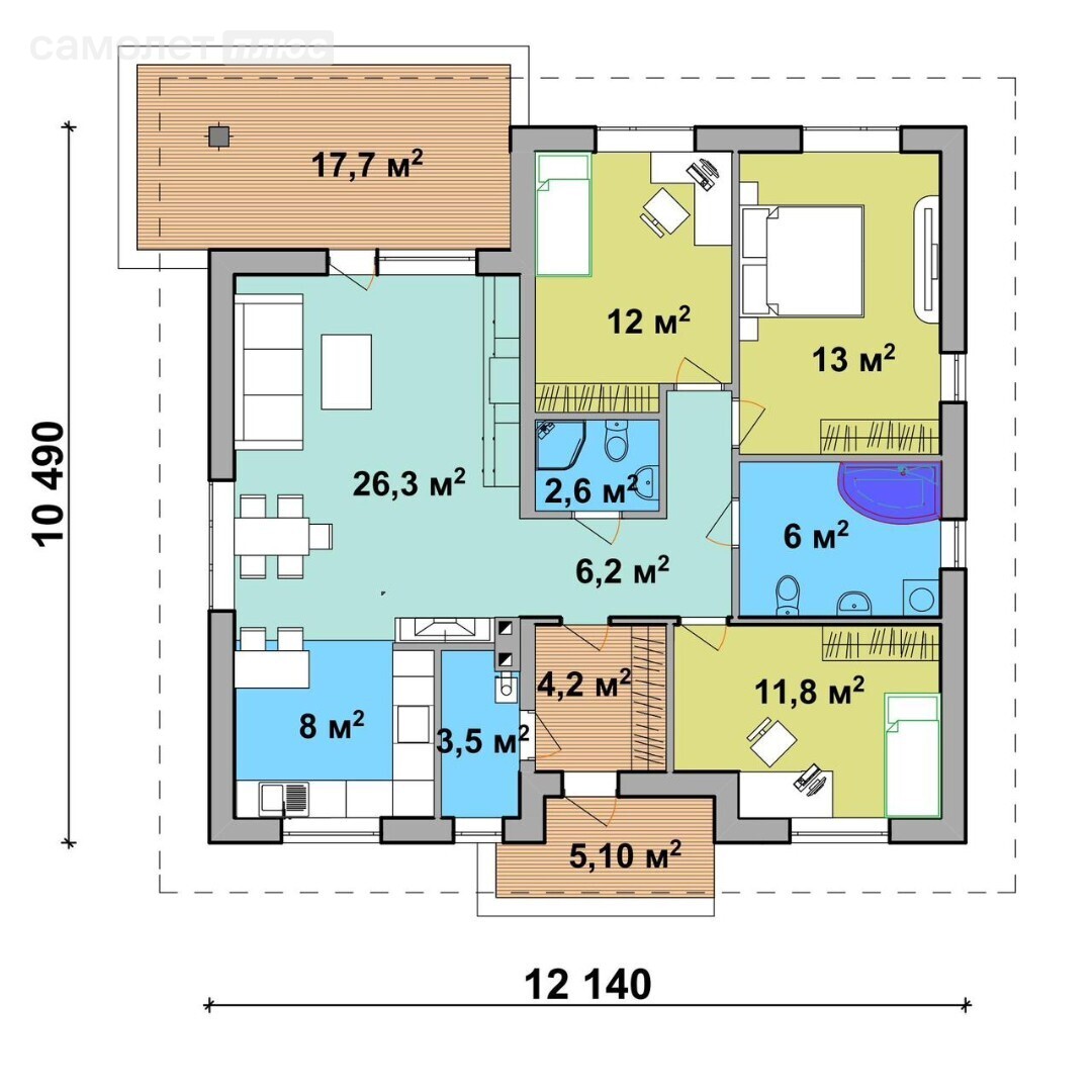3-комнатная 123 м2 в ЖК undefined корпус undefined этаж null