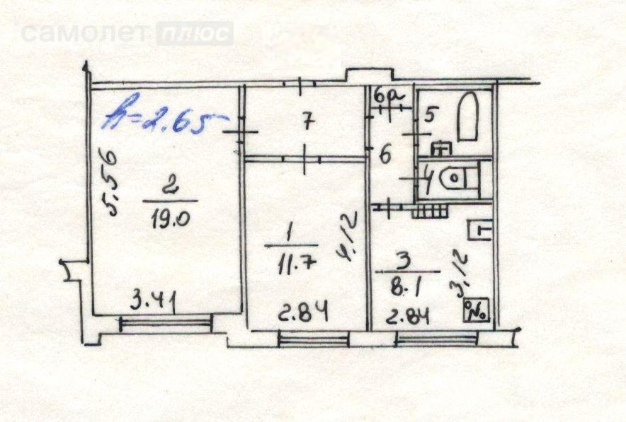 2-комнатная 50.2 м2 в ЖК undefined корпус undefined этаж 1