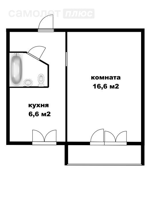 1-комнатная 29.7 м2 в ЖК undefined корпус undefined этаж 4