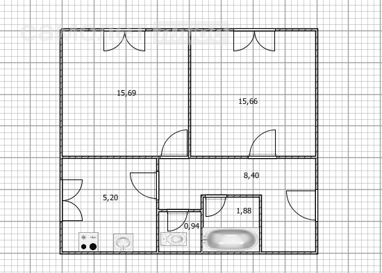 2-комнатная 47.8 м2 в ЖК undefined корпус undefined этаж 1
