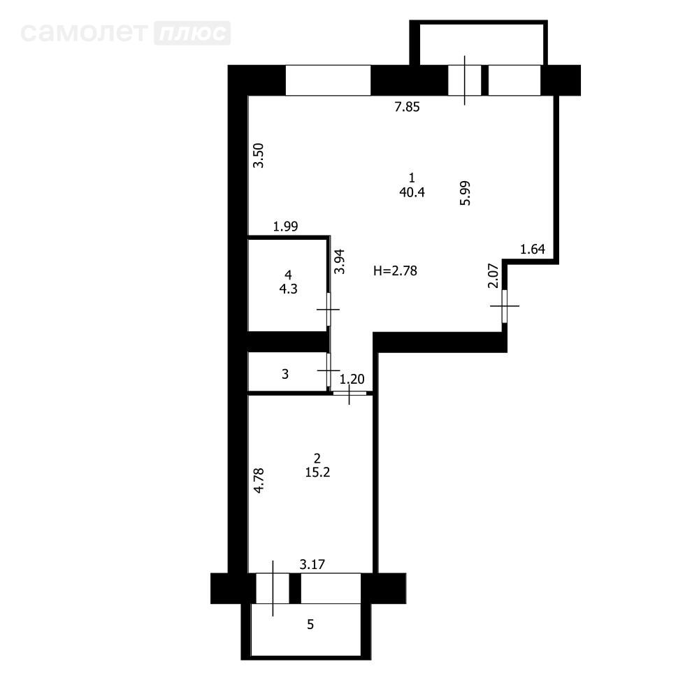 2-комнатная 62 м2 в ЖК undefined корпус undefined этаж 6