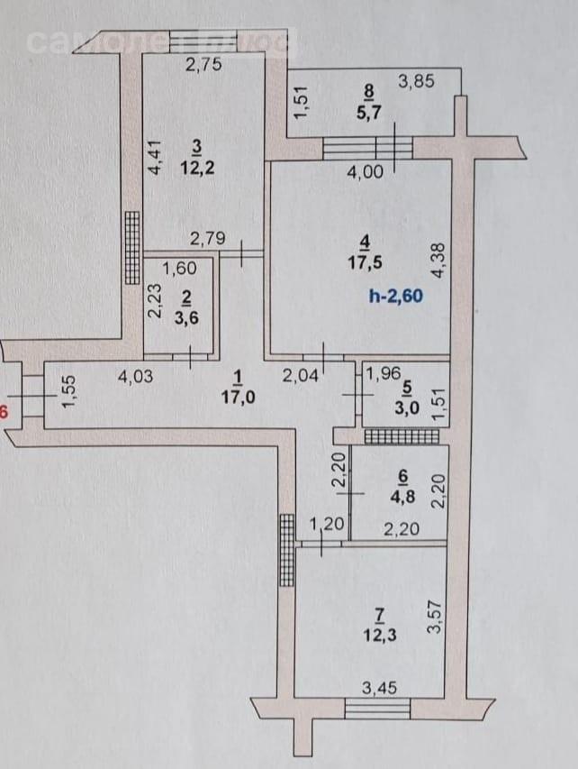 2-комнатная 70.4 м2 в ЖК undefined корпус undefined этаж 6