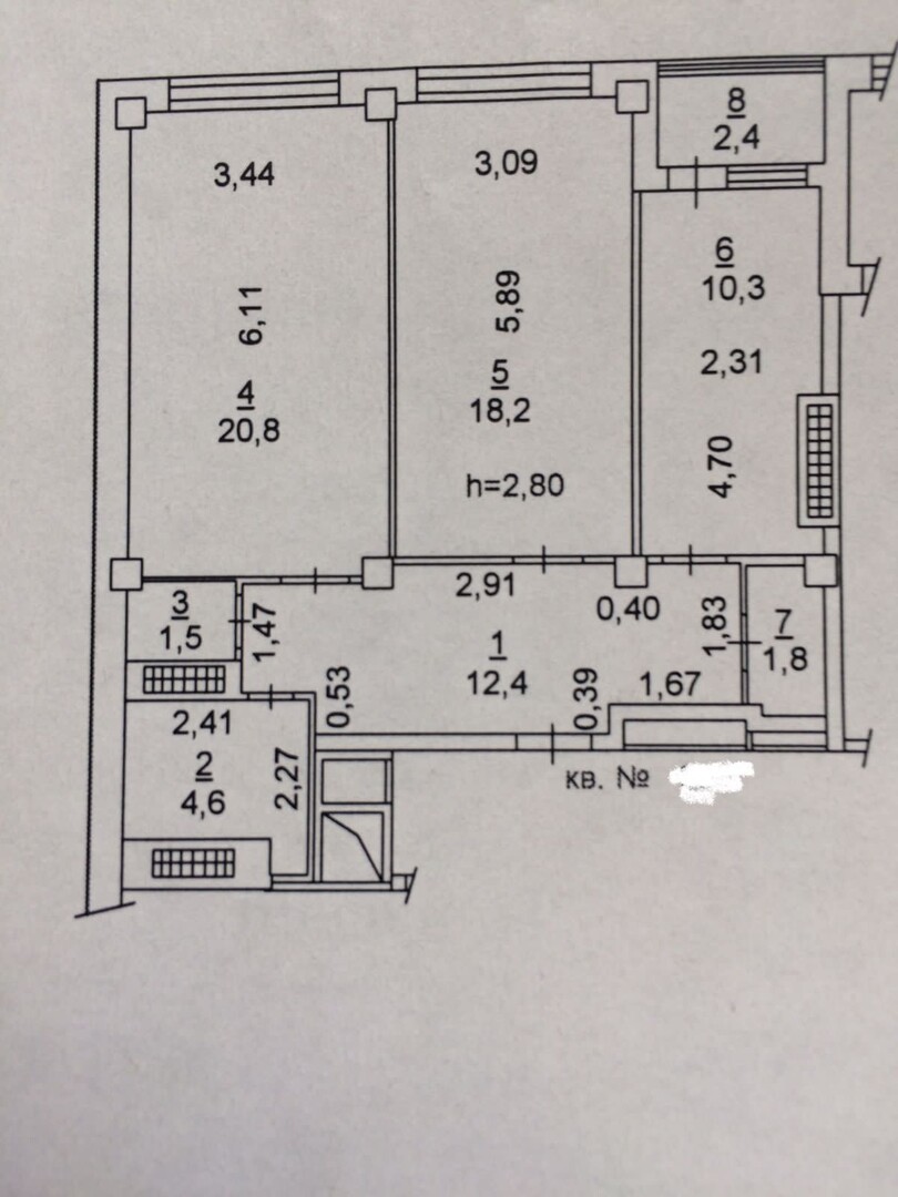 2-комнатная 69.6 м2 в ЖК undefined корпус undefined этаж 13