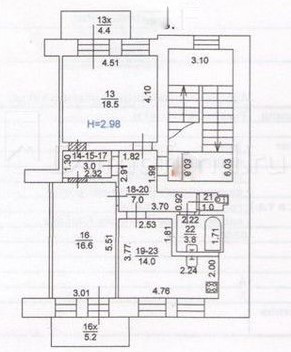 2-комнатная 63.8 м2 в ЖК undefined корпус undefined этаж 4