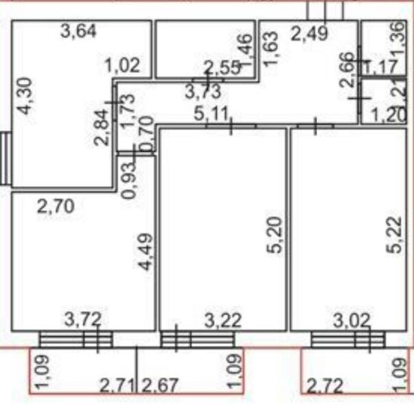 3-комнатная 77.5 м2 в ЖК undefined корпус undefined этаж 3