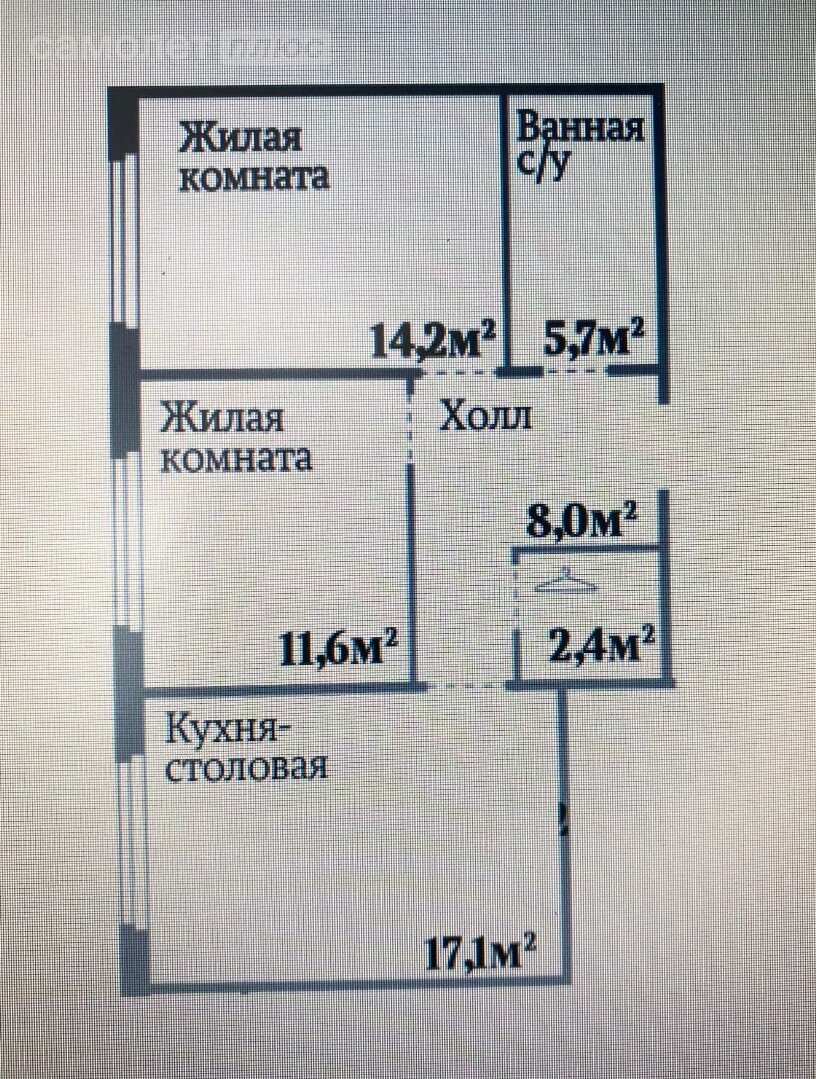 2-комнатная 59 м2 в ЖК undefined корпус undefined этаж 7