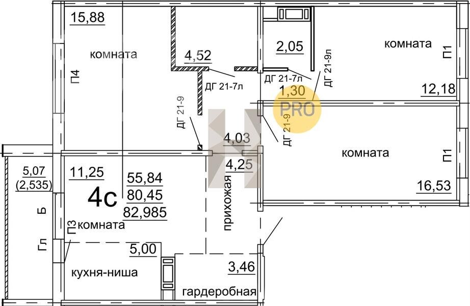 3к. квартира ул Блюхера, 97Б 