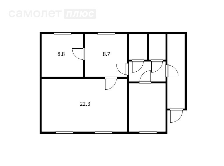 2-комнатная 39.8 м2 в ЖК undefined корпус undefined этаж 1