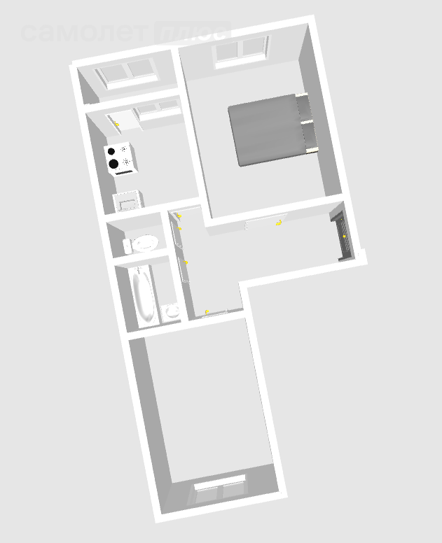 2-комнатная 58.6 м2 в ЖК undefined корпус undefined этаж 8