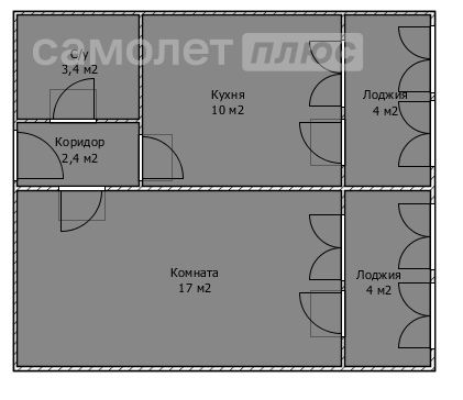 1-комнатная 36.8 м2 в ЖК undefined корпус undefined этаж 9