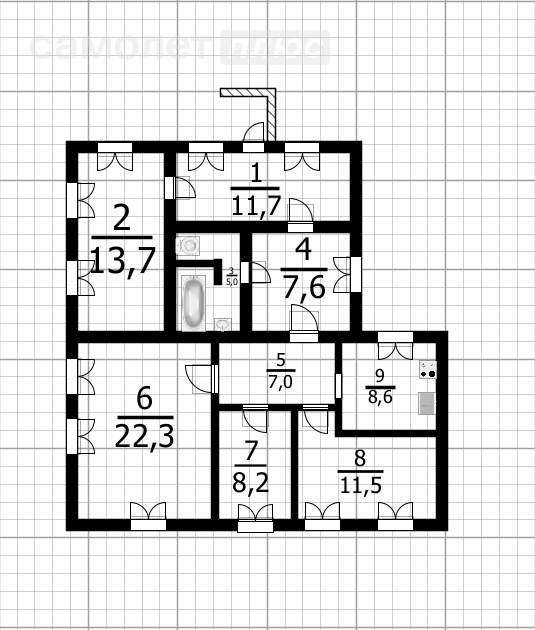 4-комнатная 95.6 м2 в ЖК undefined корпус undefined этаж null