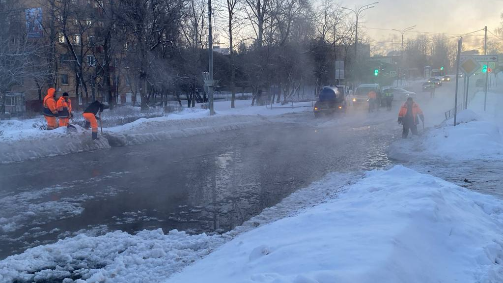 В Можайске перекрыли движение по Московской улице