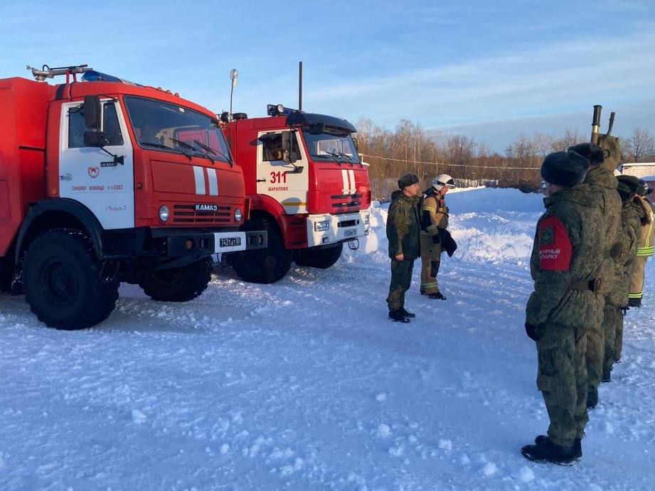 Пожарные учения провели в с. Чернецкое под Чеховом