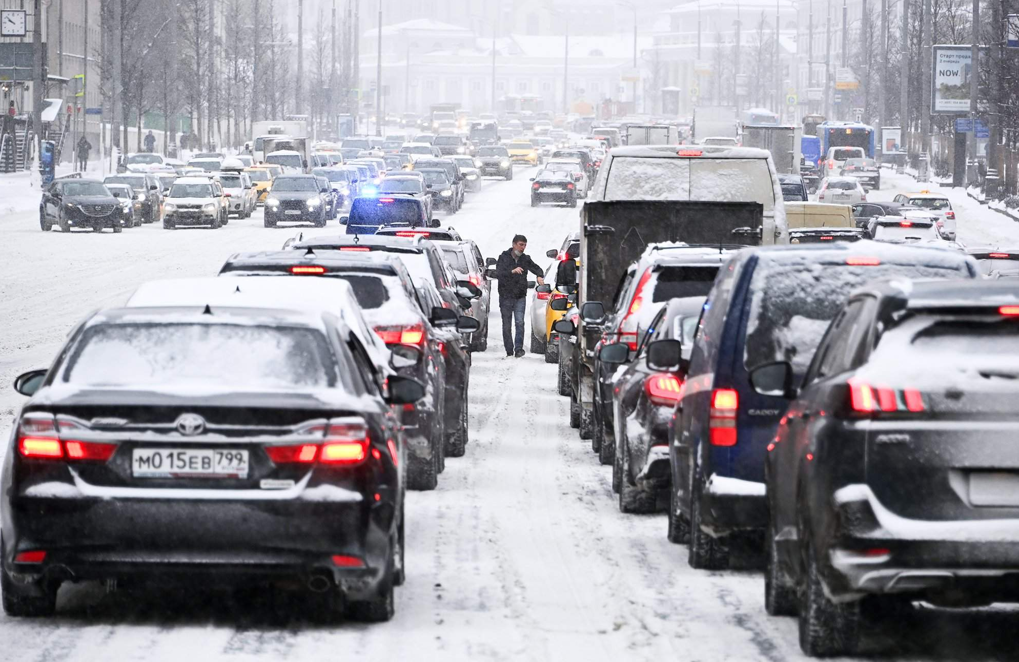 Утром 16 февраля загруженность Волоколамского шоссе составила четыре балла