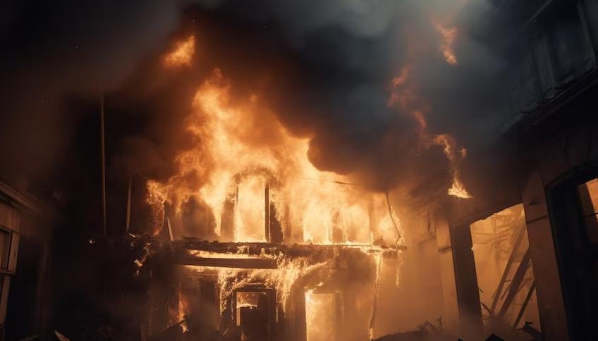 Липицкие спасатели остановили распространение огня на соседние дома в Рогове