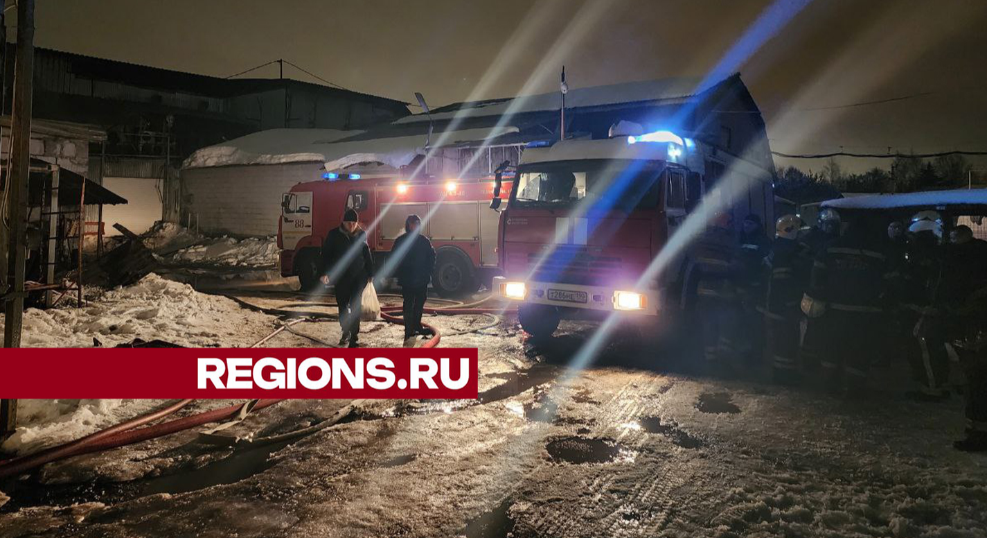 Склад и фирменный магазин пострадали от разрушительного пожара на мясном комбинате в Пушкино