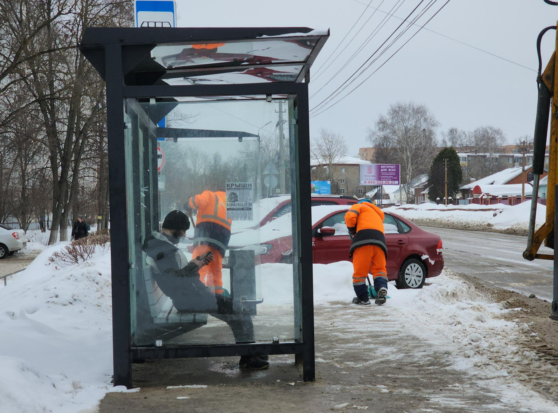 Автобусные остановки на улице Ленина в Коломне привели в порядок