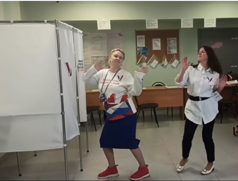 Оригинальным флешмобом приглашают своих избирателей на участке в детсаду «Малинка» (видео)