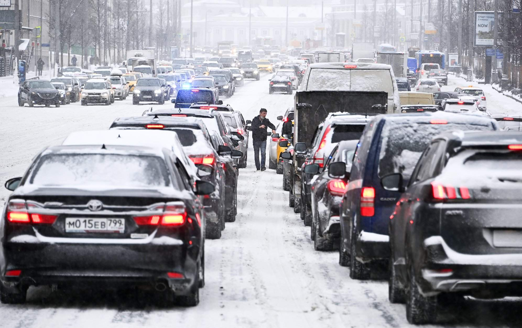Пробки на Волоколамском шоссе утром 15 марта оцениваются в четыре балла