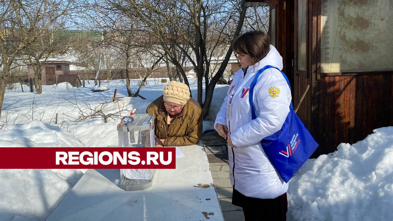 Пенсионерка из СНТ под Чеховом проголосовала с выездной комиссией на свежем воздухе