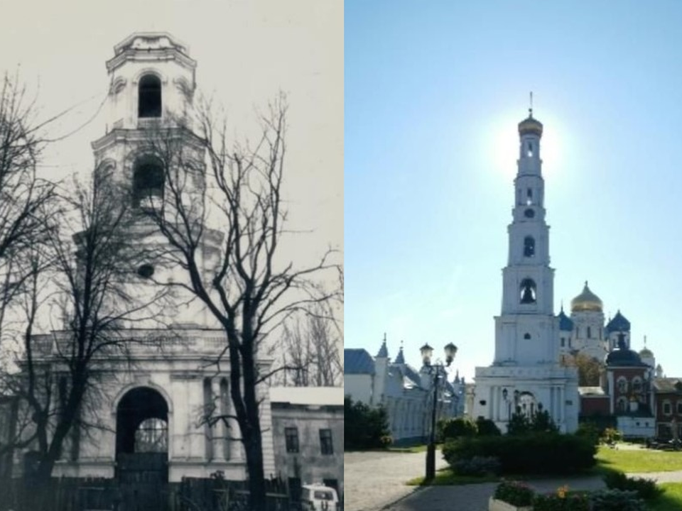 Слева Николо-Угрешский монастырь (1958 год), справа тот же монастырь (2024 год). Фото: Артем Иванов