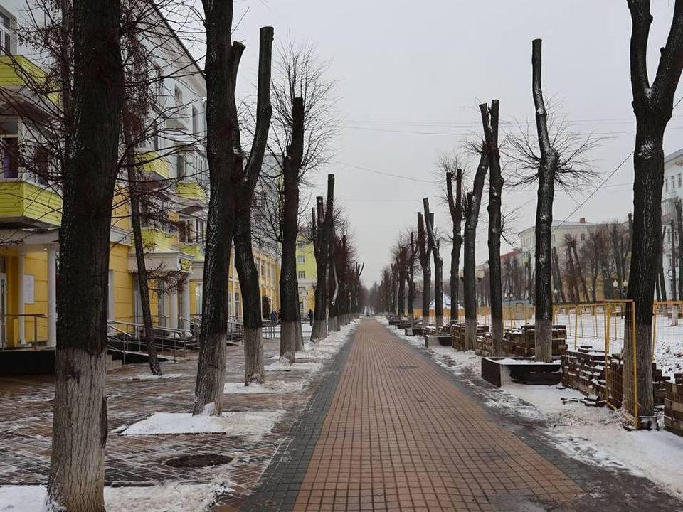 До начала работ по благоустройству. Вид проспекта Победы в январе. Фото: пресс-служба администрации г.о. Ступино