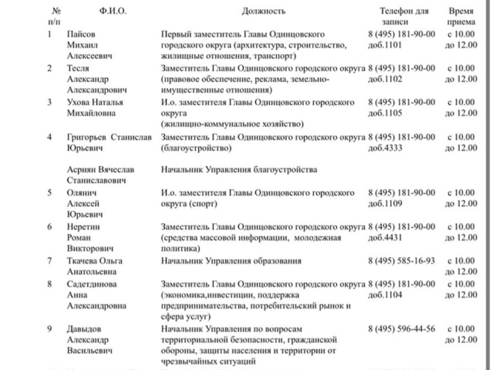 Фото: администрация Одинцовского городского округа
