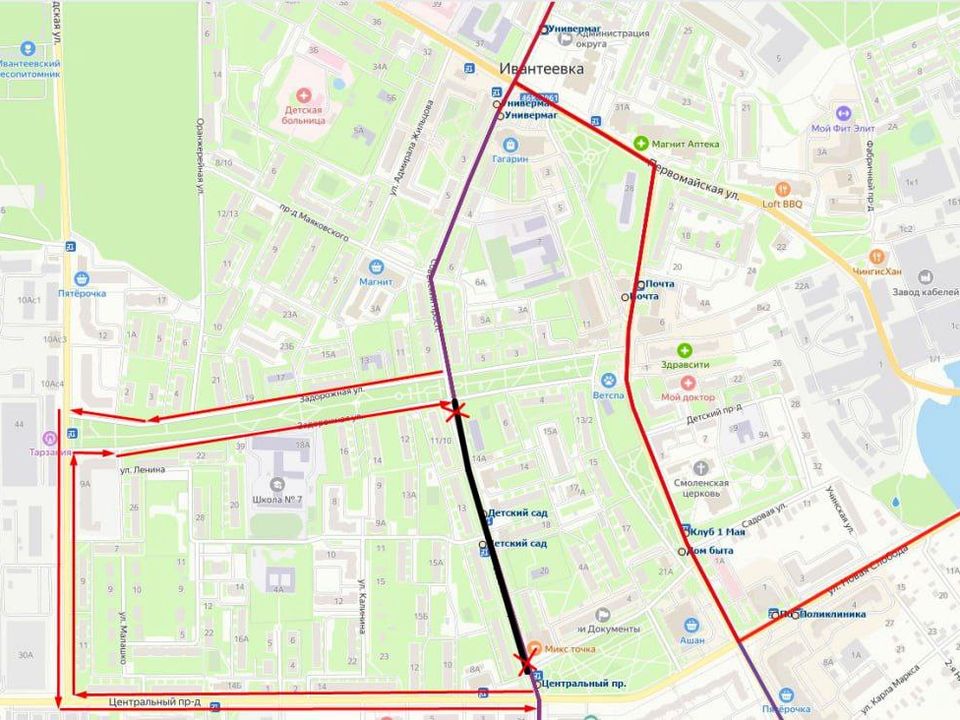 Схема маршрутов от Мострансавто
