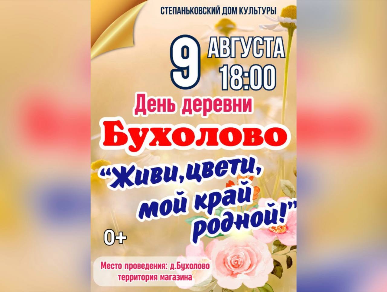Та самая афиша Дня деревни, которая разлетается по интернету. Фото: Степаньковский ДК