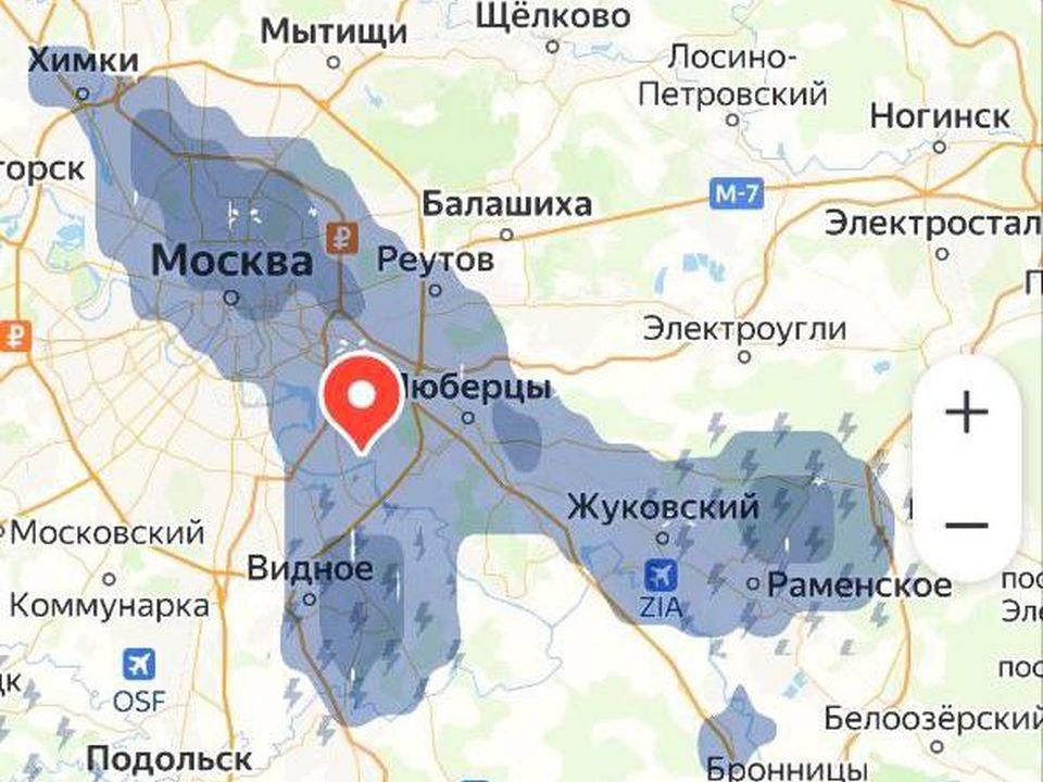 Скриншот сервиса прогноза погоды