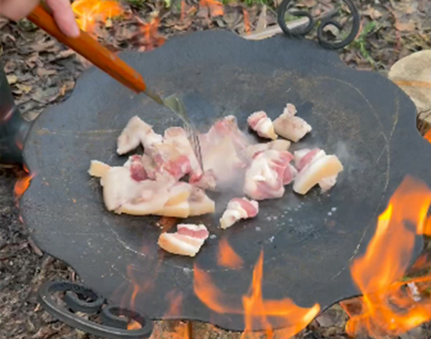 Мешать мясо на сковороде будет удобно лопаткой с длинной ручкой. Фото: t.me/viktorpetruchenko