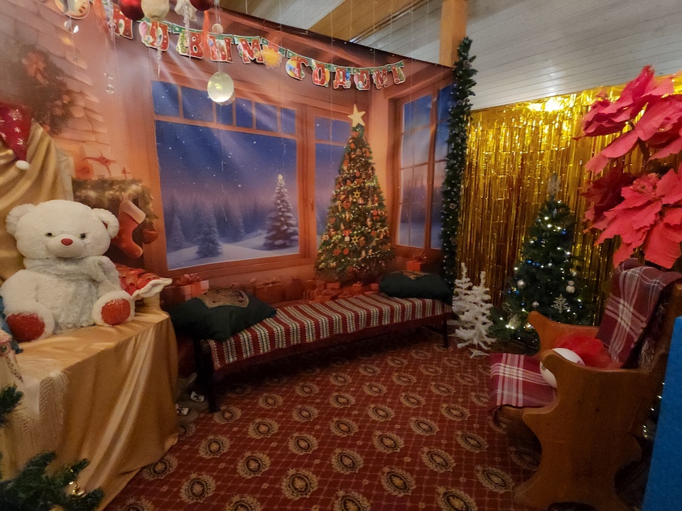 Вид изнутри в «Резиденции Деда Мороза». Фото: МедиаБанк Подмосковья/Алена Притула